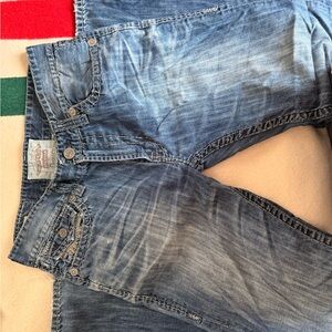 Distressed Big Star Relaxed Fit Blue Jeans